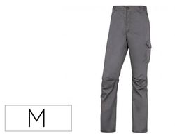 Pantalon de trabajo deltaplus cintura elastica 5 bolsillos color gris / negro talla m
