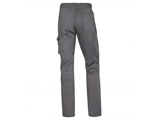 Pantalon de trabajo deltaplus cintura elastica 5 bolsillos color gris / negro talla s