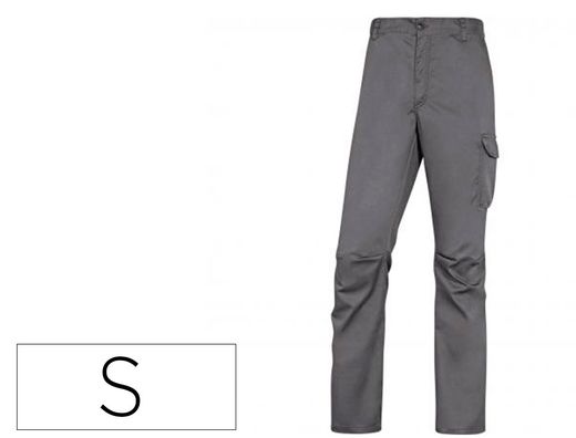 Pantalon de trabajo deltaplus cintura elastica 5 bolsillos color gris / negro talla s