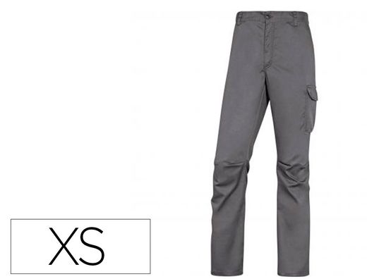 Pantalon de trabajo deltaplus cintura elastica 5 bolsillos color gris / negro talla xs