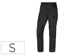 Pantalon de trabajo deltaplus con cintura elastica 7 bolsillos color gris-rojo talla s