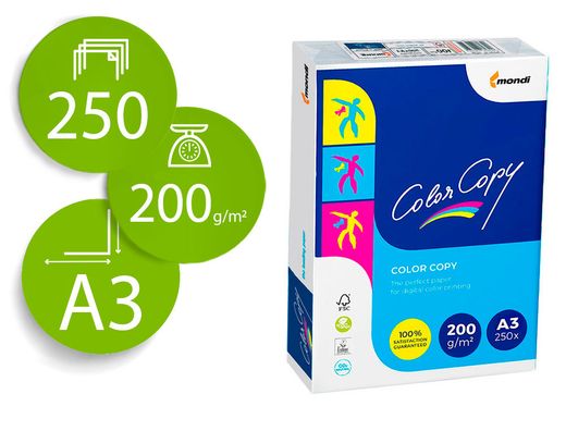 Papel blanco A3 200 gr. 250 h. Copy