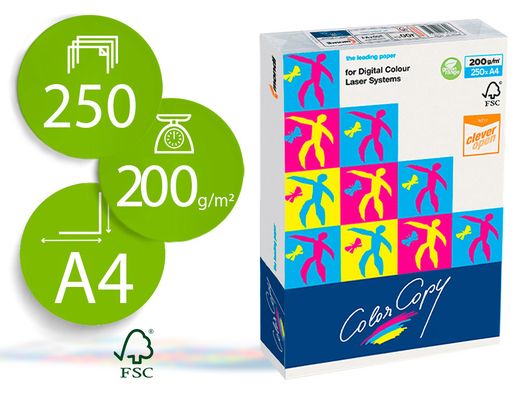Papel blanco A4 200 gr. 250 h. Color Copy