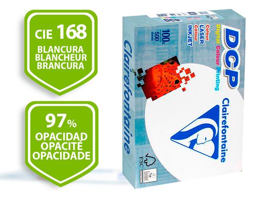 Papel blanco Clairefontaine DCP A4 100 gr.(500 hojas)