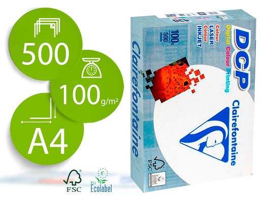 Papel blanco Clairefontaine DCP A4 100 gr.(500 hojas)