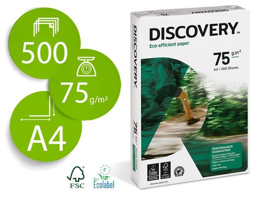 Papel blanco multifunción Discovery A4 de 75 gr. (500 hojas)