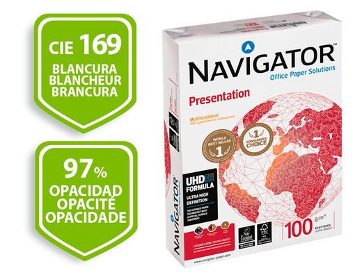 Papel blanco multifunción Navigator A4 de 100 gr. (500 hojas)