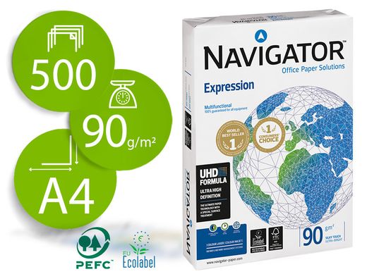 Papel blanco multifunción Navigator Expression A4 de 90 gr (500 hojas)