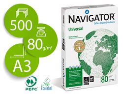 Papel blanco multifunción Navigator Universal A3 de 80 gr (500 hojas)