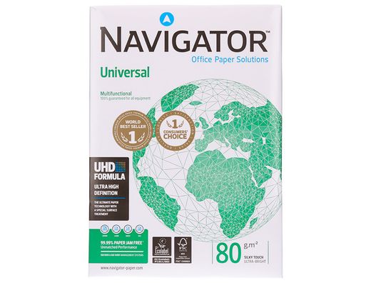 Papel blanco Navigator Universal DIN A4 80 gr. (paquete 500 hojas)