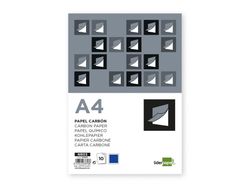 Papel carbon liderpapel azul tamaño din a4 bolsa de 10 hojas