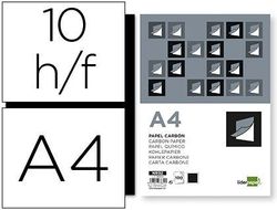 Papel carbon liderpapel negro tamaño din a4 bolsa de 10 hojas