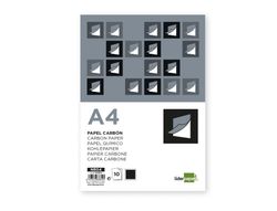 Papel carbon liderpapel negro tamaño din a4 bolsa de 10 hojas