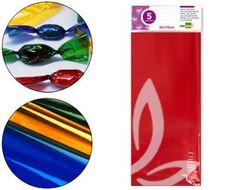 Papel Celofan Liderpapel 50X70 cm 22G/M2 Bolsa de 5 Hojas Rojo