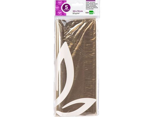 Papel Celofan Liderpapel 50X70 cm 22G/M2 Bolsa de 5 Hojas Transparente