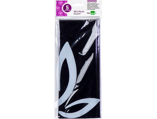 Papel Celofan Liderpapel 50X70 cm 22G/M2 Bolsa de 5 Hojas Violeta