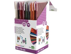 Papel Celofan Liderpapel 50X70 Expositor 56 Bolsas de 5 Hojas 8 Colores Surtidos