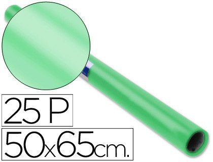 Papel Charol Rollo Verde Palido 25 Hojas de 50X65 Cm