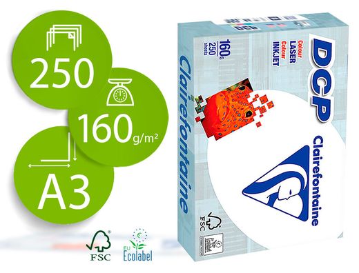 Papel Clairefontaine DCP A3 de 160 gr. (250 hojas)