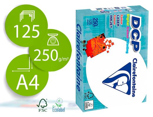 Papel Clairefontaine DCP A4 250 gr.(125 hojas)