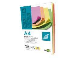 Papel Color Liderpapel A4 75G/M2 Neon 4 Colores Surtidos Paquete de 500