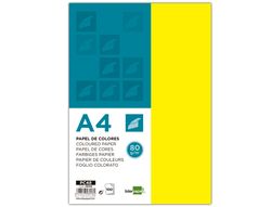 Papel Color Liderpapel A4 80G/M2 Amarillo Paquete de 100