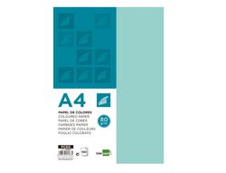 Papel Color Liderpapel A4 80G/M2 Azul Turquesa Paquete de 100