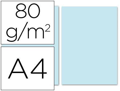 Papel Color Liderpapel A4 80G/M2 Celeste Paquete de 100
