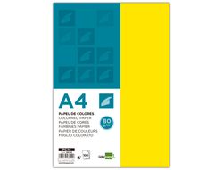 Papel Color Liderpapel A4 80G/M2 Limon Paquete de 100
