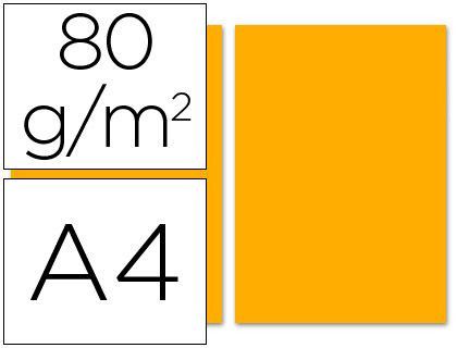 Papel Color Liderpapel A4 80G/M2 Naranja Paquete de 100