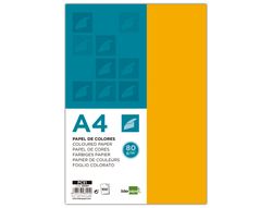 Papel Color Liderpapel A4 80G/M2 Naranja Paquete de 100