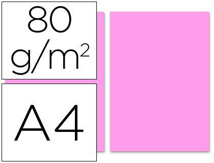 Papel Color Liderpapel A4 80G/M2 Rosa Paquete de 100