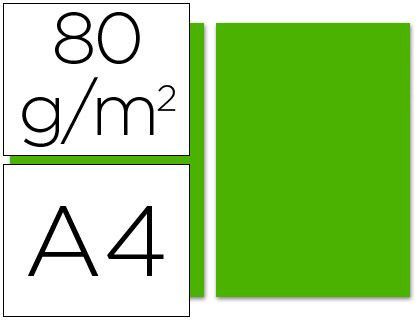 Papel Color Liderpapel A4 80G/M2 Verde Intenso Paquete de 100
