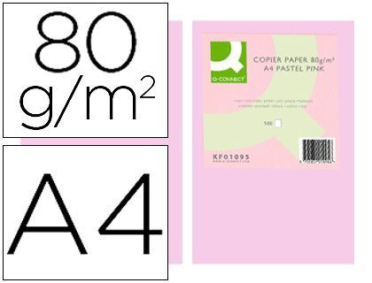 Papel Color Q-Connect Din A4 80 Gr Rosa Paquete de 500 Hojas