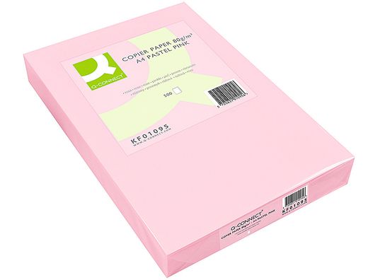 Papel Color Q-Connect Din A4 80 Gr Rosa Paquete de 500 Hojas