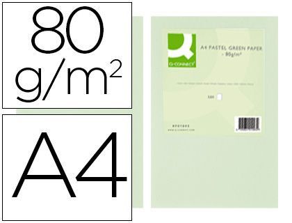 Papel Color Q-Connect Din A4 80 Gr Verde Paquete de 500 Hojas