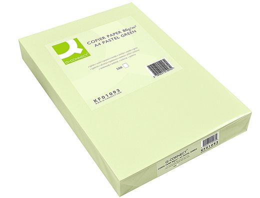 Papel Color Q-Connect Din A4 80 Gr Verde Paquete de 500 Hojas