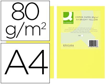 Papel Color Q-Connect Din A4 80Gr Amarillo Intenso Paquete de 500 Hojas