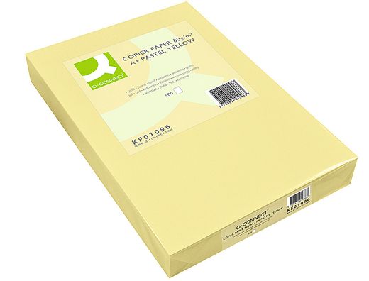 Papel Color Q-Connect Din A4 80Gr Amarillo Paquete de 500 Hojas