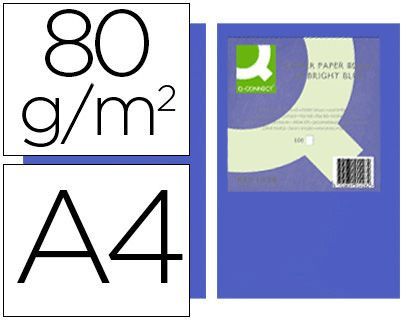 Papel Color Q-Connect Din A4 80Gr Azul Intenso Paquete de 500 Hojas