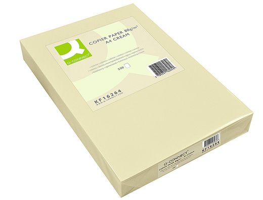 Papel Color Q-Connect Din A4 80Gr Crema Paquete de 500 Hojas