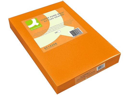Papel Color Q-Connect Din A4 80Gr Naranja Neon Paquete de 500 Hojas