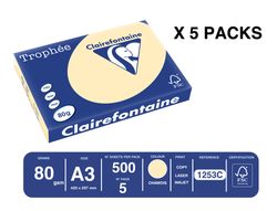 Papel color trophee A3 80gr arena pastel paquete de 500 hojas