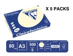 Papel color trophee A3 80gr crema pastel paquete de 500 hojas