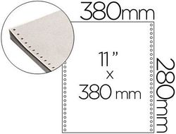 Papel Continuo 380X11 Blanco -Caja de 2500 Hojas