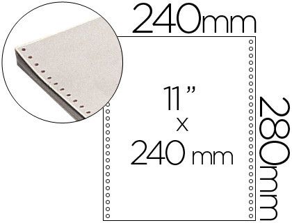 Papel continuo Fabrisa blanco de 70 gr. 240 x 11" (2500 hojas)
