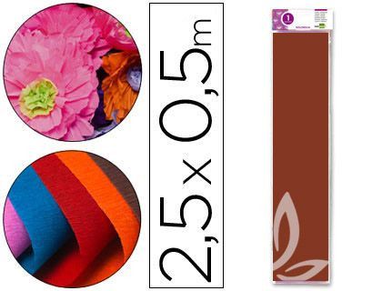 Papel Crespon Liderpapel 50 cm X 2.5M 34G/M2 Marron