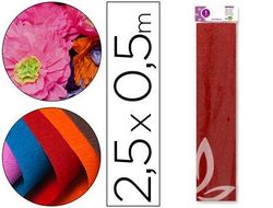 Papel Crespon Liderpapel 50 cm X 2.5M Metalizado Rojo