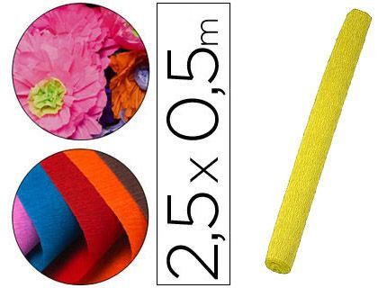 Papel Crespon Liderpapel Rollo de 50 cm X 2,5 M 85G/M2 Amarillo