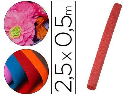 Papel Crespon Liderpapel Rollo de 50 cm X 2,5 M 85G/M2 Rojo
